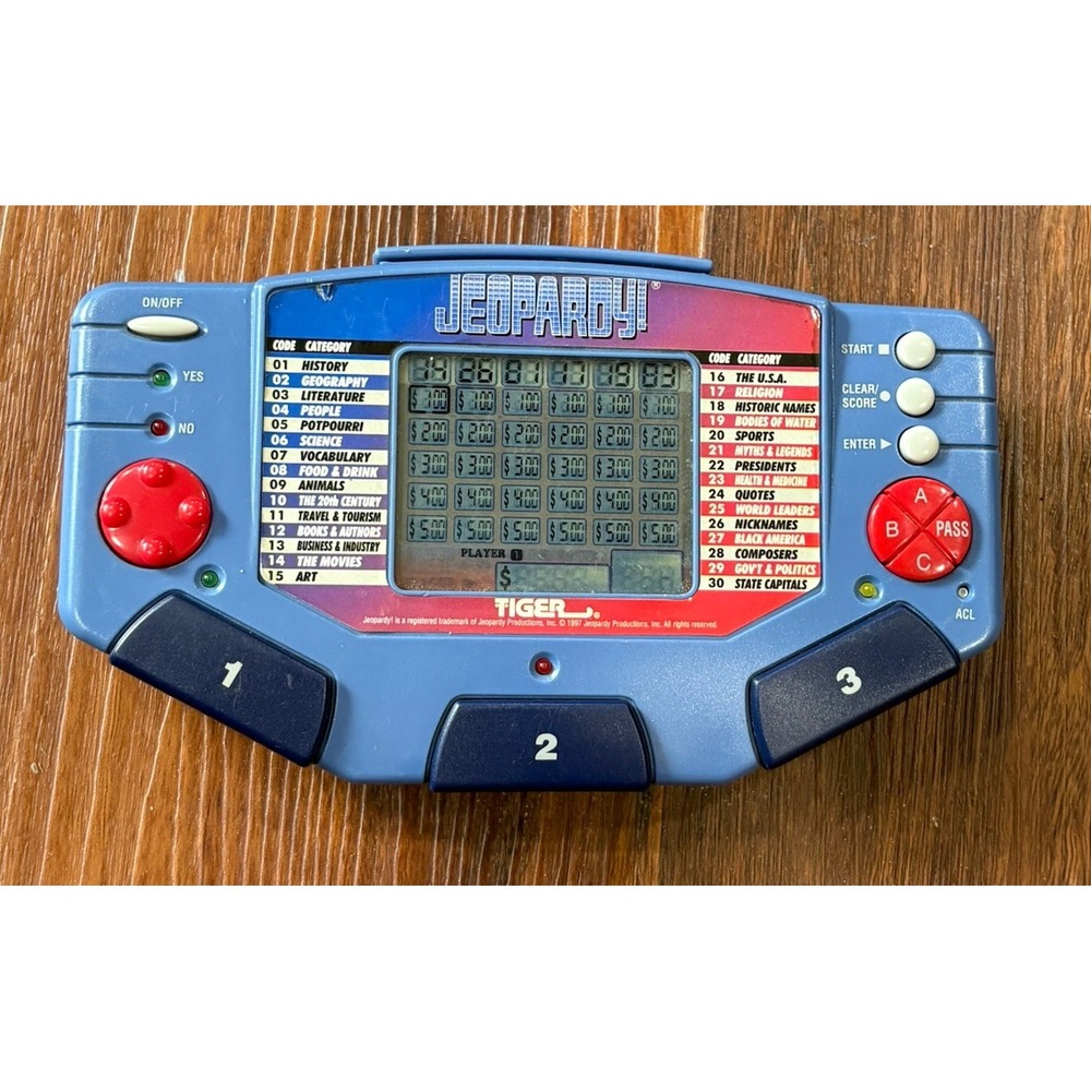 Vintage Tiger‎ Electronics Jeopardy Handheld Game with Cartridge Working